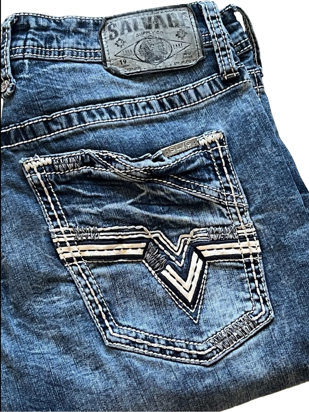 Salvage Mayhem Straight Men’s 31R Regular Fit Blue Jeans